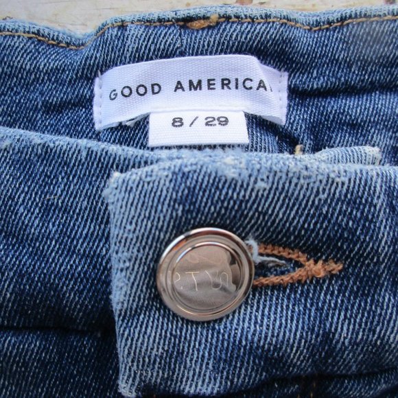 New GOOD AMERICAN Jeans Size 8/29 Distressed Skinny Denim - Picture 14 of 14
